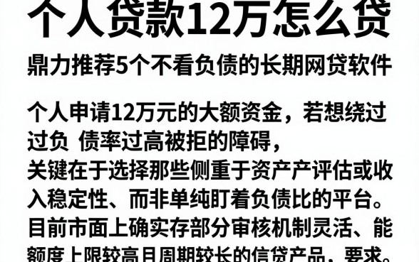 个人贷款12万怎么贷，鼎力推荐5个不看负债的长期网贷软件