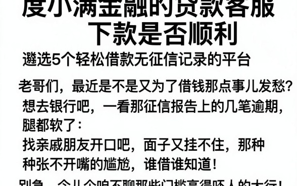 度小满金融的贷款客服下款是否顺利,遴选5个轻松借款无征信记录的平台