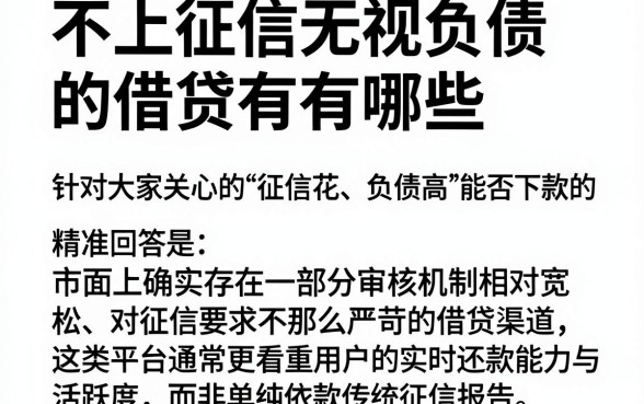 不上征信无视负债的借贷有哪些，甄选五个征信花居然都下款的app