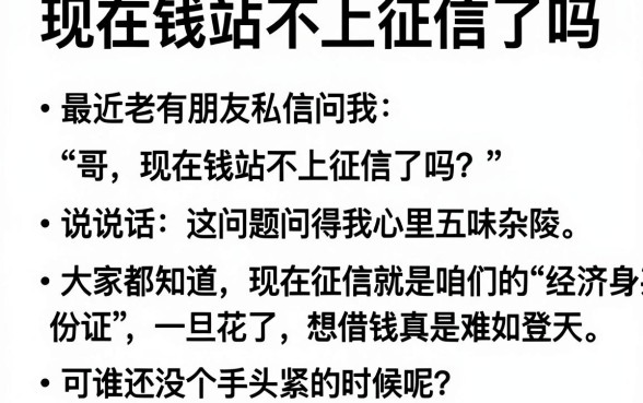 现在钱站不上征信了吗,整合5个手机支付宝小额贷款的软件