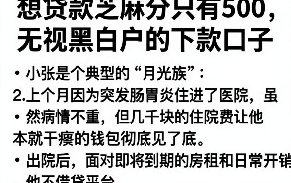 想贷款芝麻分只有500,罗列五个无视黑白户的下款口子