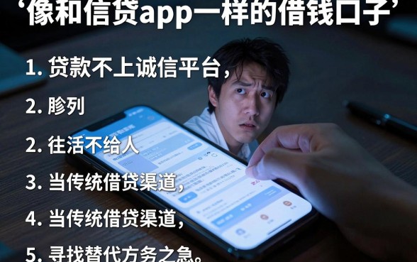 像和信贷app一样的借钱口子,胪列五个贷款不上诚信平台的口子