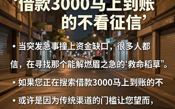 借款3000马上到账的不看征信，细致阐述五个无视风控不看征信的网贷
