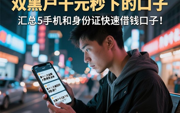 双黑户千元秒下的口子,汇总5个手机和身份证快速借钱口子