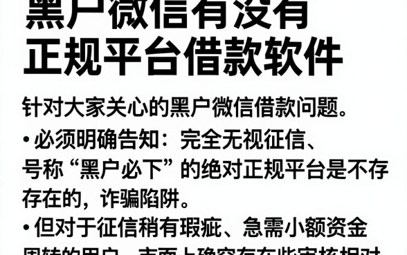 黑户微信有没有正规平台借款软件，详细阐述5个急用小钱不求征信流水轻松贷的app
