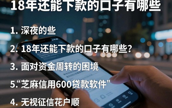 18年还能下款的口子有哪些，枚举五个芝麻信用600贷款软件