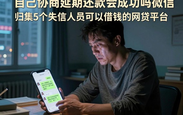 自己协商延期还款会成功吗微信,归集5个失信人员可以借钱的网贷平台