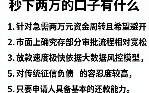 秒下两万的口子有什么,详细阐述五个不看负债秒下款的网贷软件