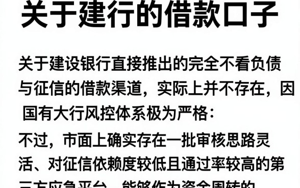关于建行的借款口子,汇总5个不看负债和征信的软件
