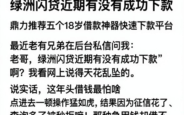 绿洲闪贷近期有没有成功下款,鼎力推荐五个18岁借款神器快速下款平台