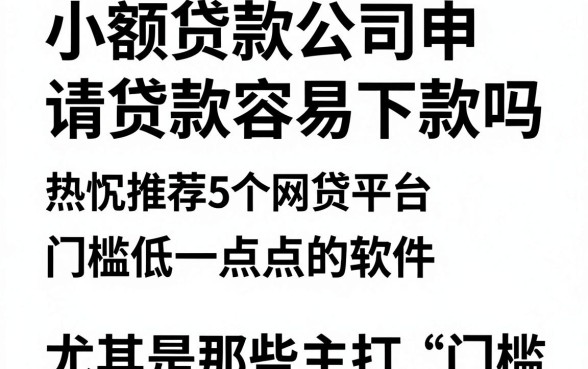 小额贷款公司申请贷款容易下款吗,热忱推荐5个网贷平台门槛低一点的软件
