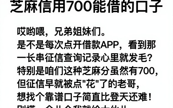芝麻信用700能借的口子,理出5个征信花居然都下款的平台