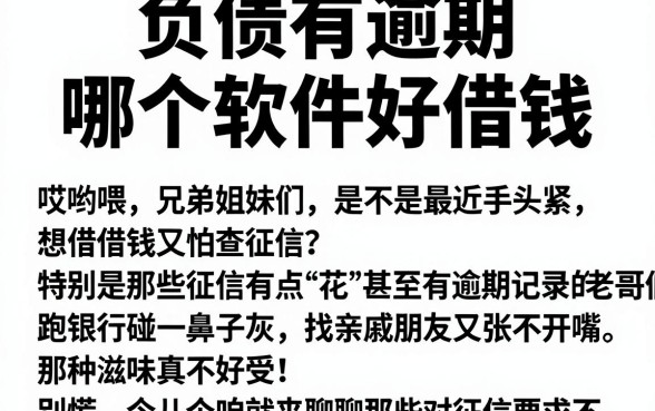 负债有逾期 哪个软件好借钱，整合五个19岁贷款容易过审批的软件
