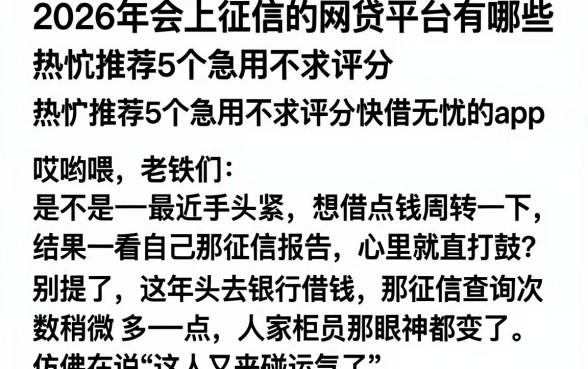 2026年会上征信的网贷平台有哪些,热忱推荐5个急用不求评分快借无忧的app