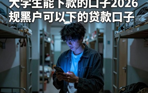 大学生能下款的口子2026，规整五个黑户可以下的贷款口子