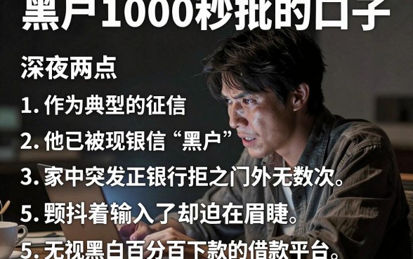 黑白户1000秒批的口子，胪列5个无视黑白百分百下款的借款平台