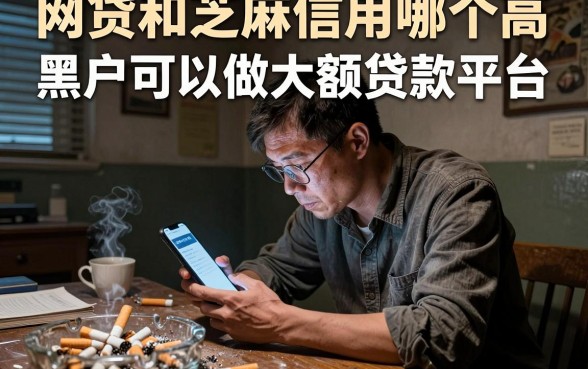 网贷和芝麻信用哪个高,陈列五个黑户可以做大额贷款平台