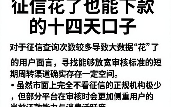 征信花了也能下款的十四天口子,理出5个不看征信查询的口子