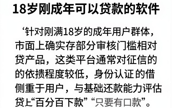 18岁刚成年可以贷款的软件，汇整五个不看征信负债的网贷百分百下款口子