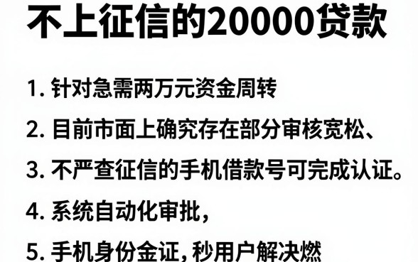不上征信的20000贷款，胪列5个手机身份证秒借现金的app