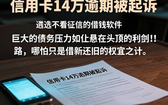 信用卡14万逾期被起诉,遴选五个不看征信的借钱软件