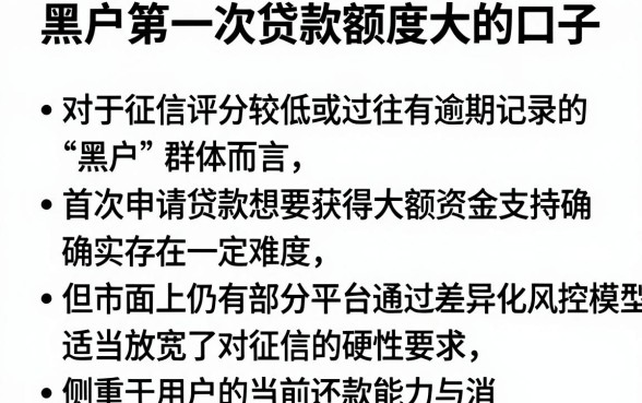 黑户第一次贷款额度大的口子,胪列五个无视评分的贷款平台