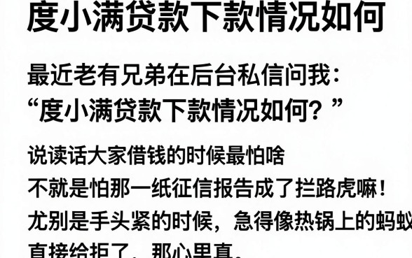 度小满贷款下款情况如何,陈列五个不看征信的借钱软件