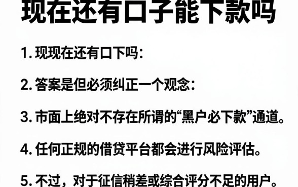 现在还有口子能下款吗,罗列五个黑户必下款的口子