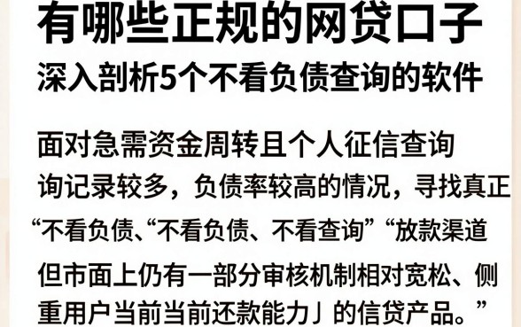 有哪些正规的网贷口子，深入剖析5个不看负债查询的软件