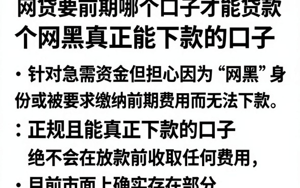 网贷要前期哪个口子才能贷款，理出五个网黑真正能下款的口子