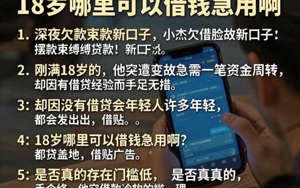 18岁哪里可以借钱急用啊,详细阐述五个摆脱欠款束缚贷款新口子