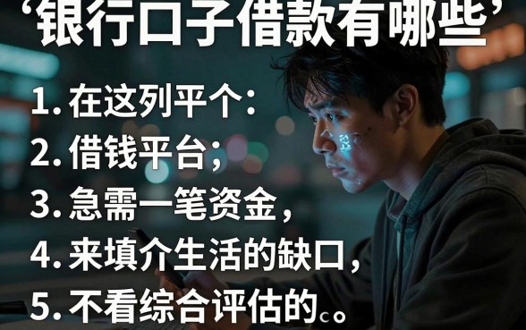 银行口子借款有哪些，胪列5个借钱平台不看综合评估的平台