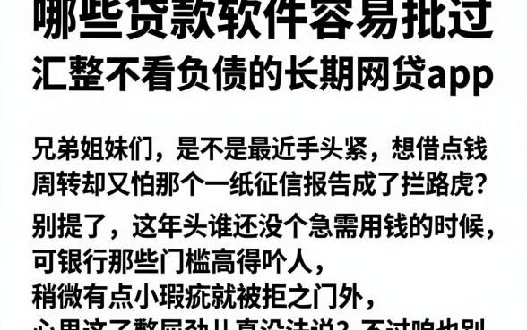 哪些贷款软件容易批过,汇整五个不看负债的长期网贷app