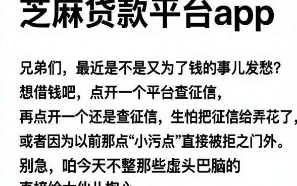 芝麻贷款平台app，遴选五个真正无视风控黑白的网贷