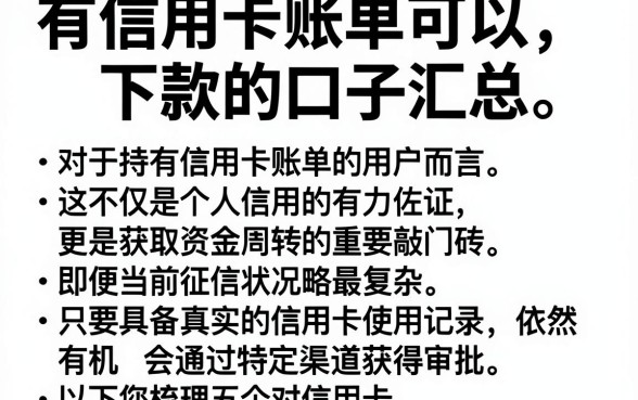 有信用卡账单可以下款的口子汇总,规整五个无视黑白的网贷软件