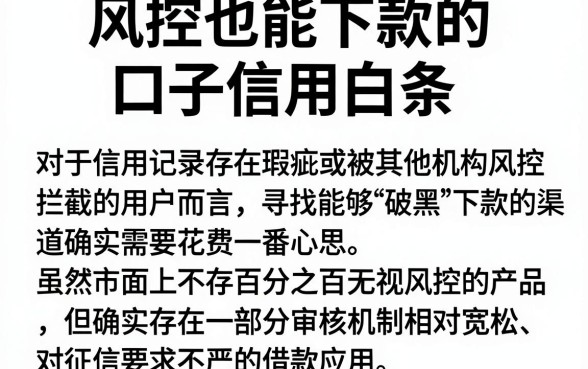 风控也能下款的口子信用白条，详尽说明5个门槛低易下款app