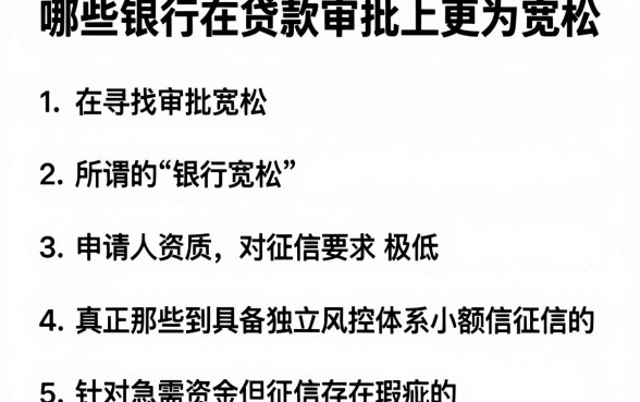 哪些银行在贷款审批上更为宽松，细致阐述五个小额贷款不查征信的软件