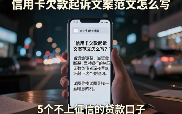 信用卡欠款起诉文案范文怎么写,细致阐述5个不上征信的贷款口子