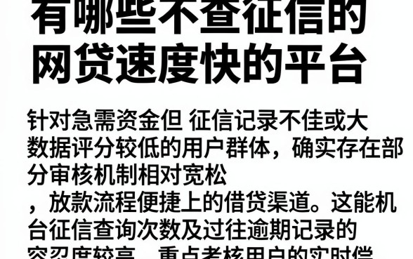 有哪些不查征信的网贷速度快的平台,遴选5个真正无视逾期大数据的网贷平台