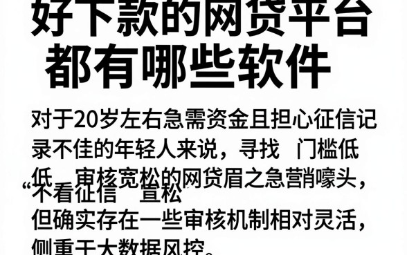 好下款的网贷平台都有哪些软件,遴选五个20岁借钱不求征信速借平台