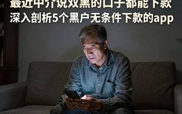 最近中介说双黑的口子都能下款，深入剖析5个黑户无条件下款的app