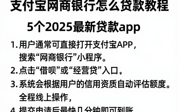 支付宝网商银行怎么贷款教程，详尽说明5个2025最新贷款app