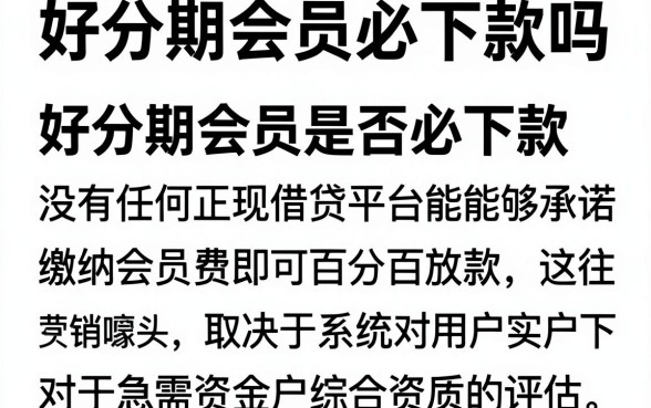 好分期会员必下款吗,归集五个无视一切是人就下款的口子
