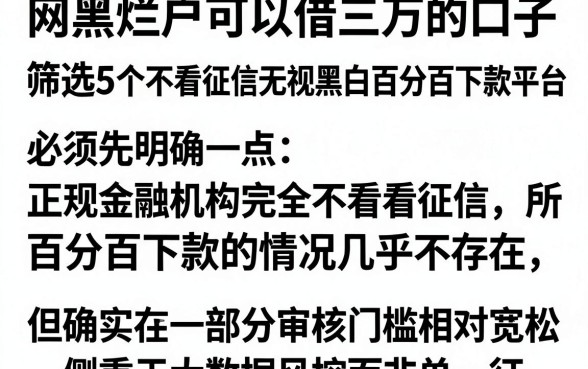 网黑烂户可以借三万的口子,筛选5个不看征信无视黑白百分百下款平台