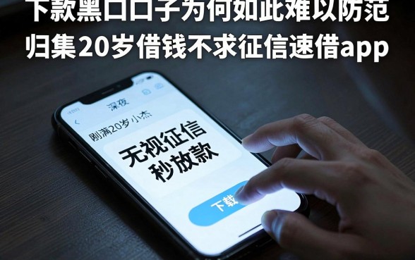 下款黑口子为何如此难以防范，归集五个20岁借钱不求征信速借app