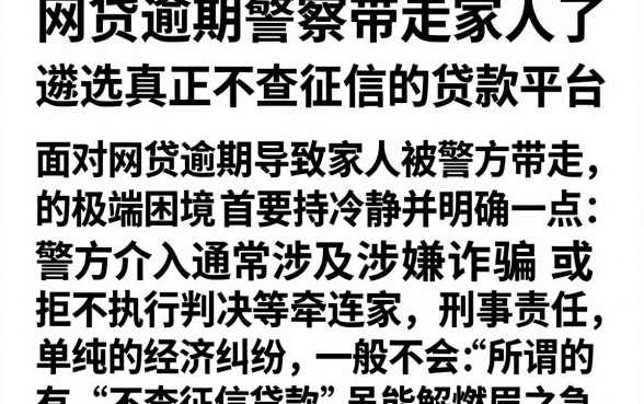 网贷逾期警察带走家人了，遴选五个真正不查征信的贷款平台
