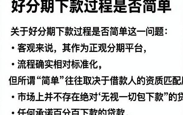 好分期下款过程是否简单,规整五个无视一切包下款的贷款