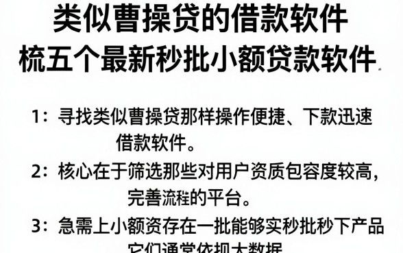 类似曹操贷的借款软件,梳理五个最新秒批小额贷款软件