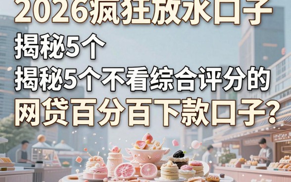 2026疯狂放水口子,揭秘5个不看综合评分的网贷百分百下款口子