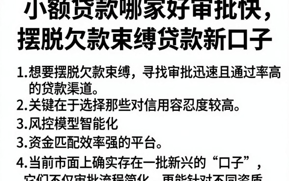 小额贷款哪家好审批快,详尽说明五个摆脱欠款束缚贷款新口子